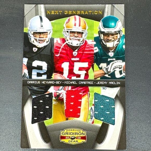 2009 donruss gridiron Crabtree,heyward-bey,maclin #5 16/250 triple patch - Picture 1 of 3